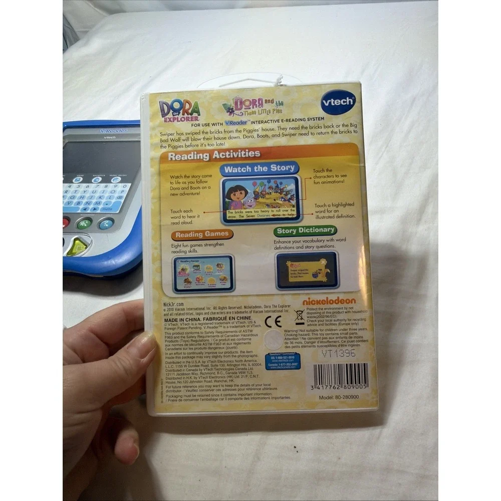 V.Reader By Vtech And 3 Cartridges No Charger UNTESTED